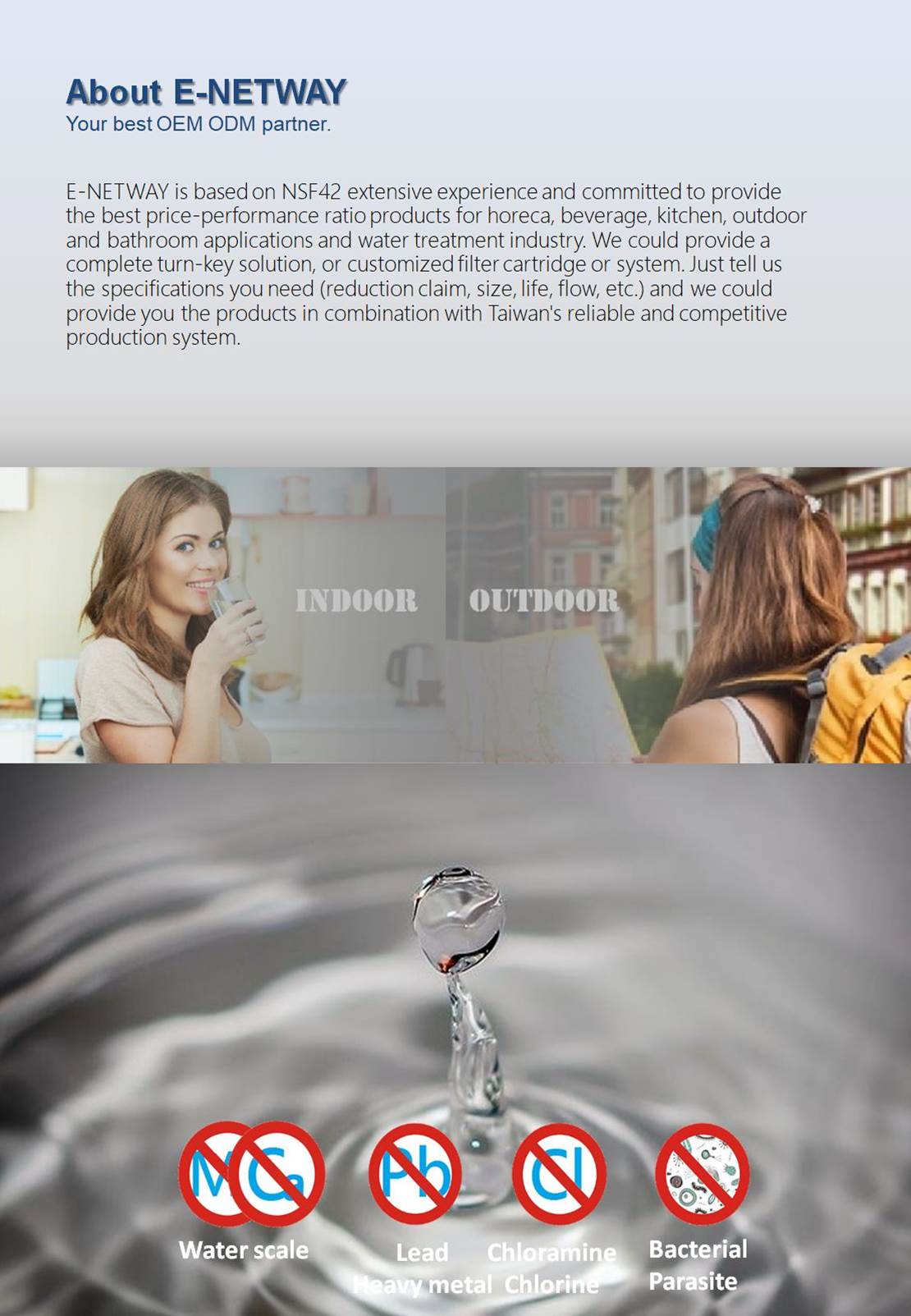 E-NETWAY is your water filter manufacturer partner in Taiwan.